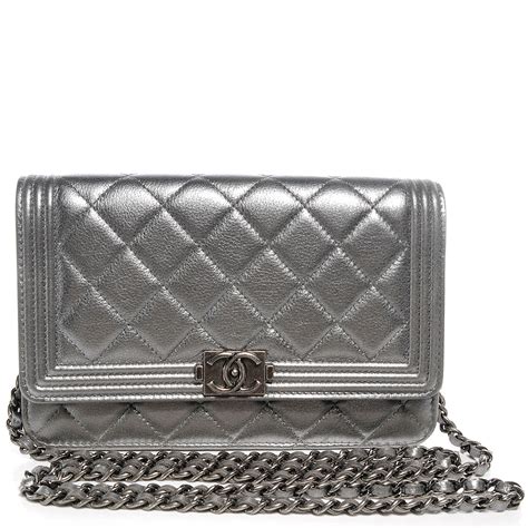 chanel boy wallet on chain silver hardware|chanel crossbody wallet on chain.